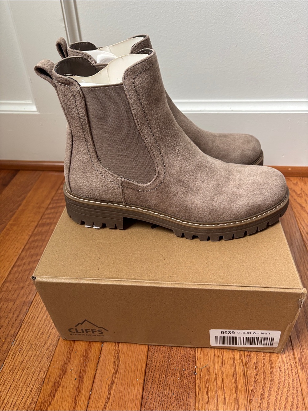 Cliffs by WHITE MOUNTAIN Taupe Suede Chelsea Ankle Boots